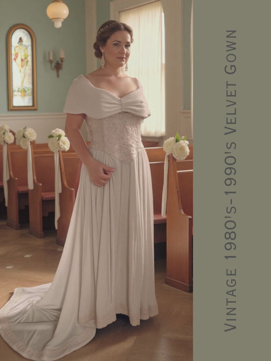 STYLE 1024 - Vintage Velvet and Lace Bridal Gown
