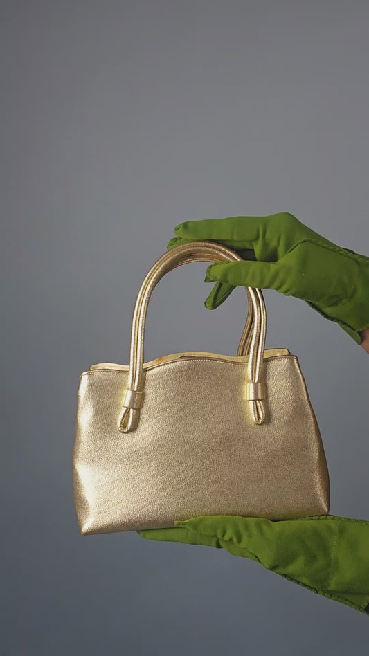 Vintage Gold Lamé  Miss Lewis Handbag