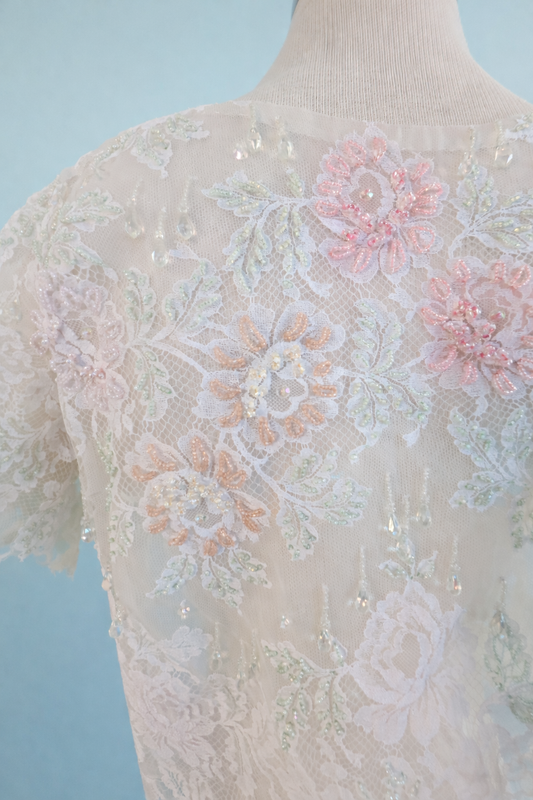 Vintage Beaded Lace Bolero Jacket
