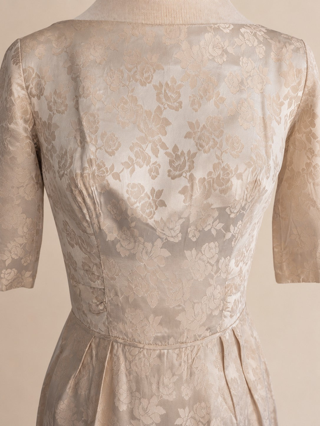 Vintage Mid-Century Champagne Brocade Dress