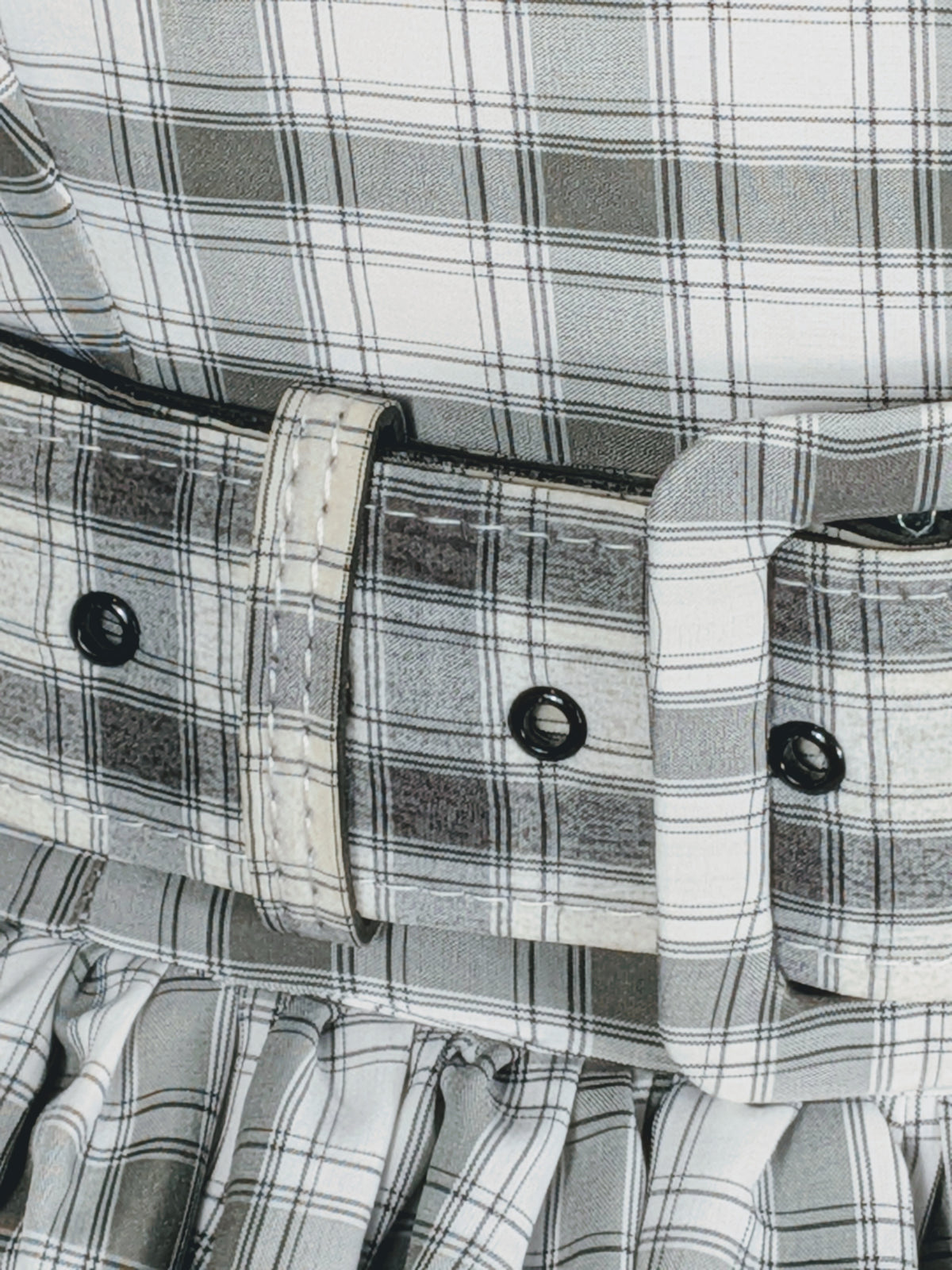 Unique Vintage Gray Plaid Dress w/ Belt