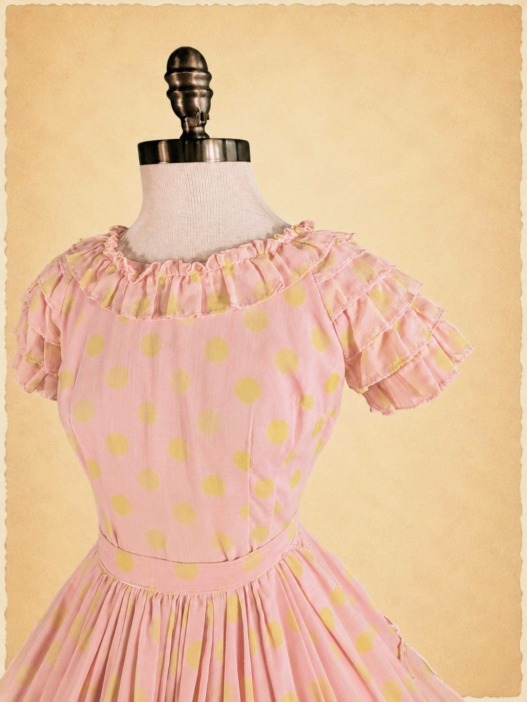 Vintage 1950s Yellow Dot Pink Patio Set