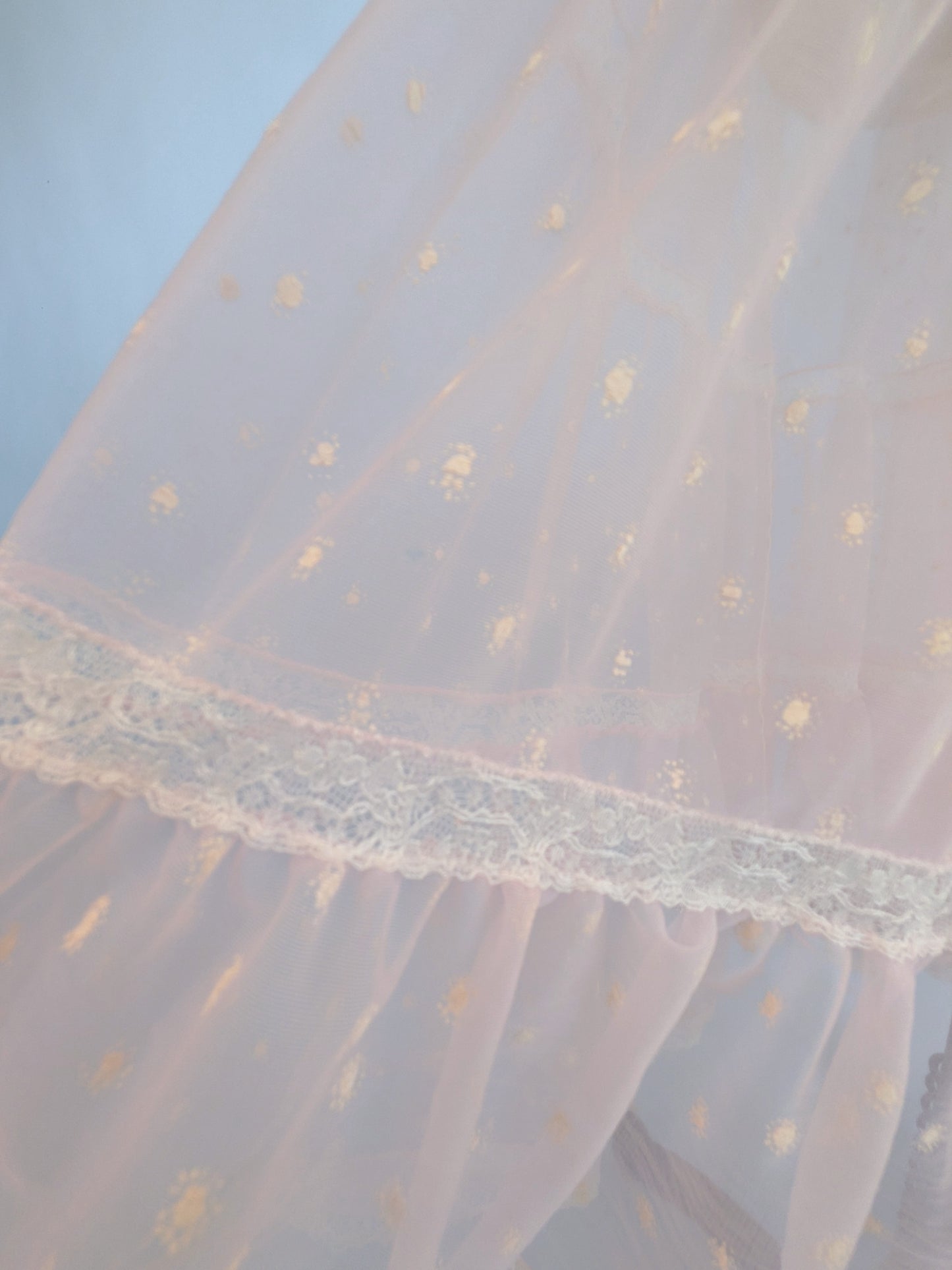 Vintage 1950s Velma Printed Swiss Dot Pink Crinoline