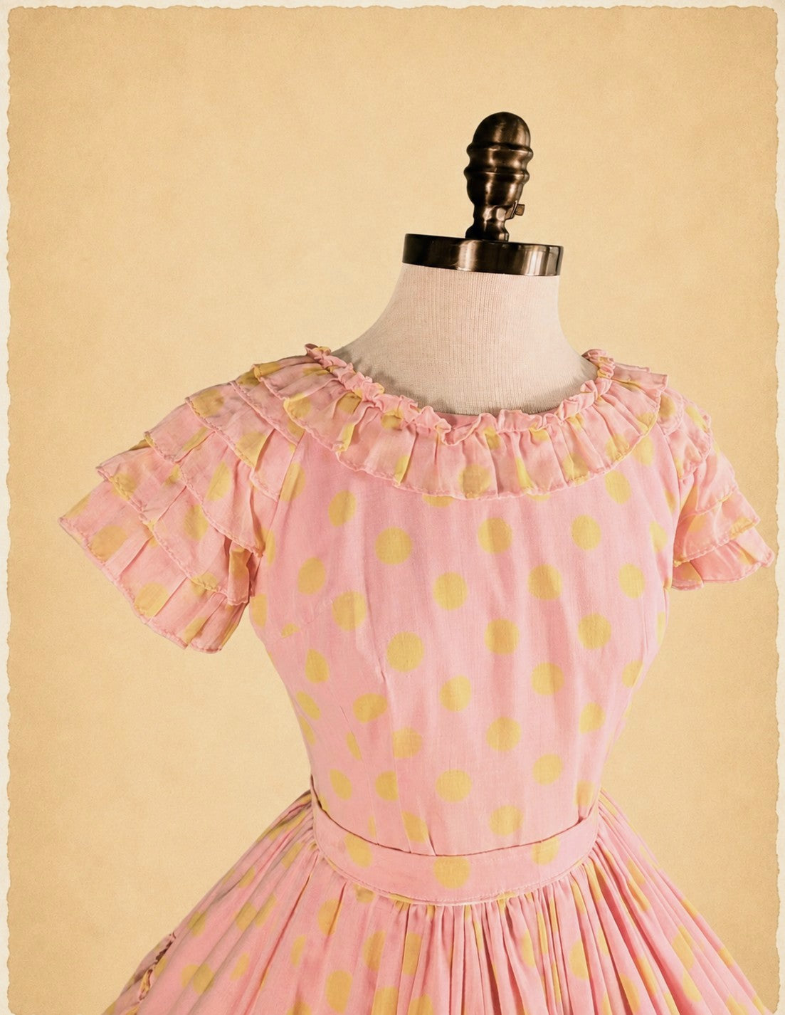 Vintage 1950s Yellow Dot Pink Patio Set