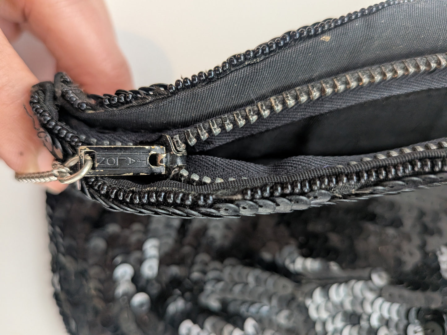 Vintage 1940s Black Sequin Clutch