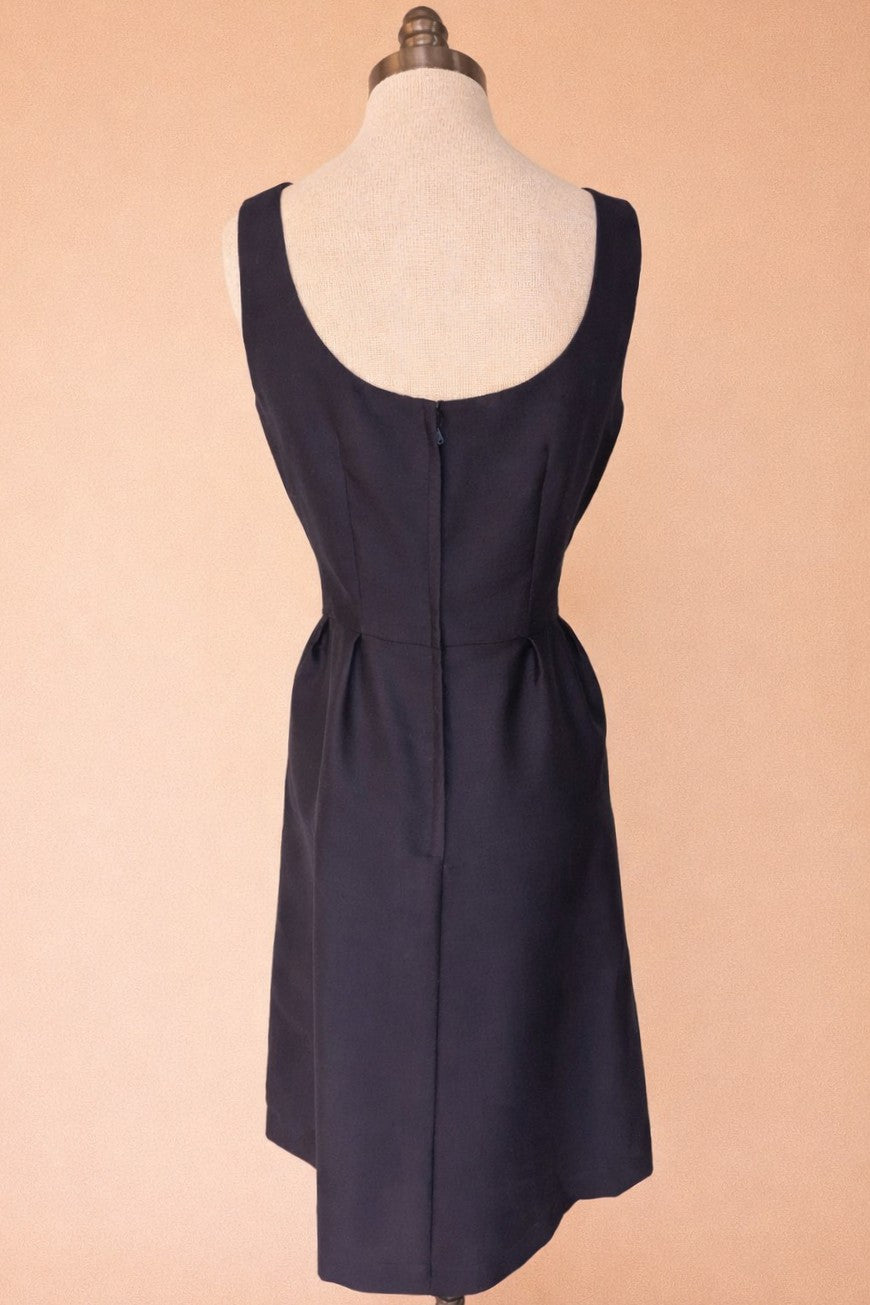 Vintage 1960's Navy Sheath Dress & Bolero Set