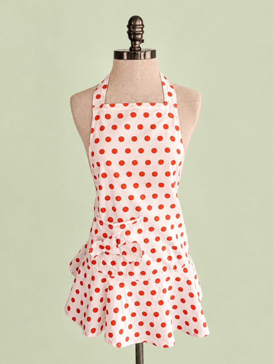 Vintage Style Orange Dot Full Apron
