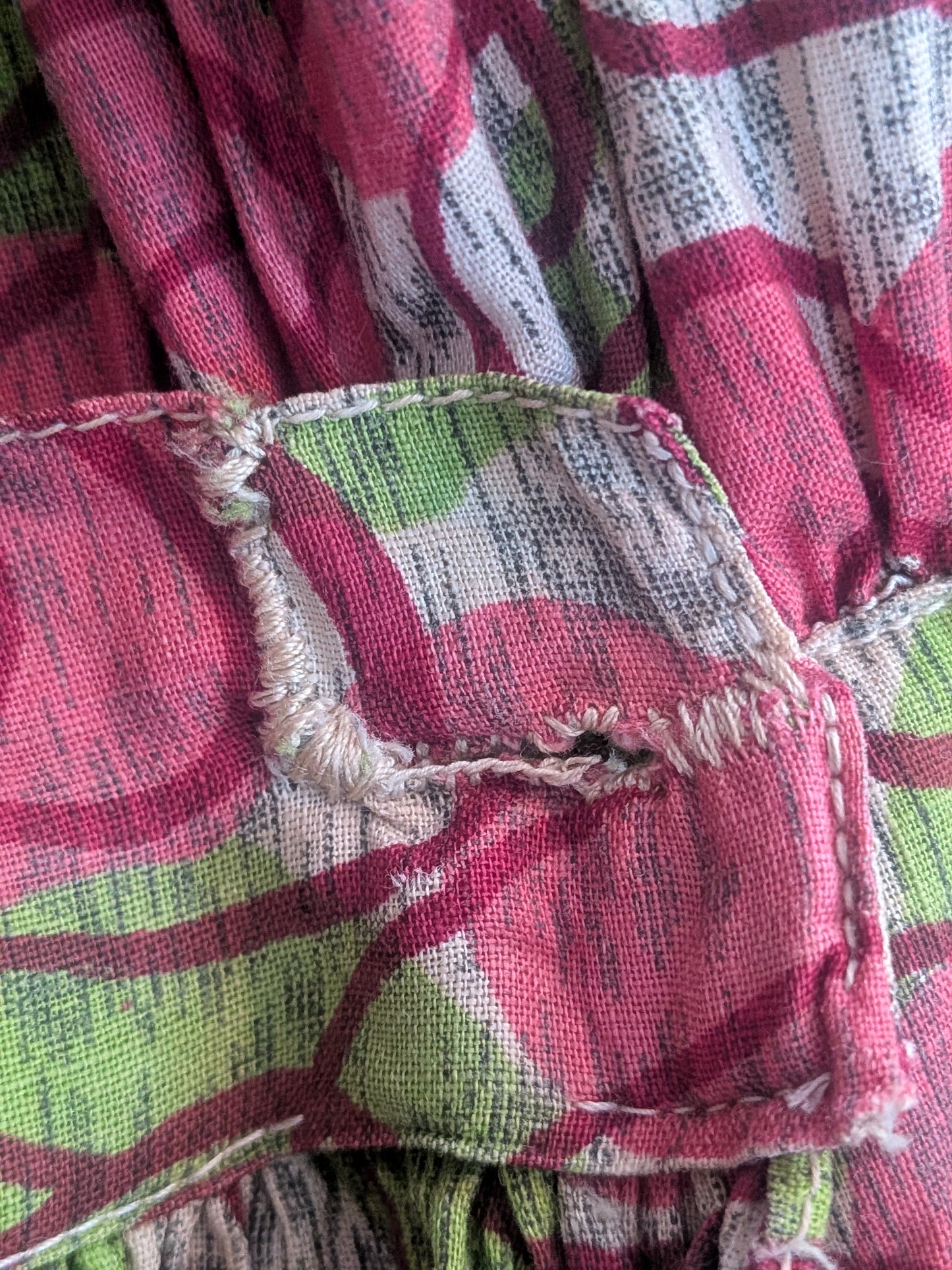 Vintage 1940s-1950s Abstract Print Ruffle Skirt