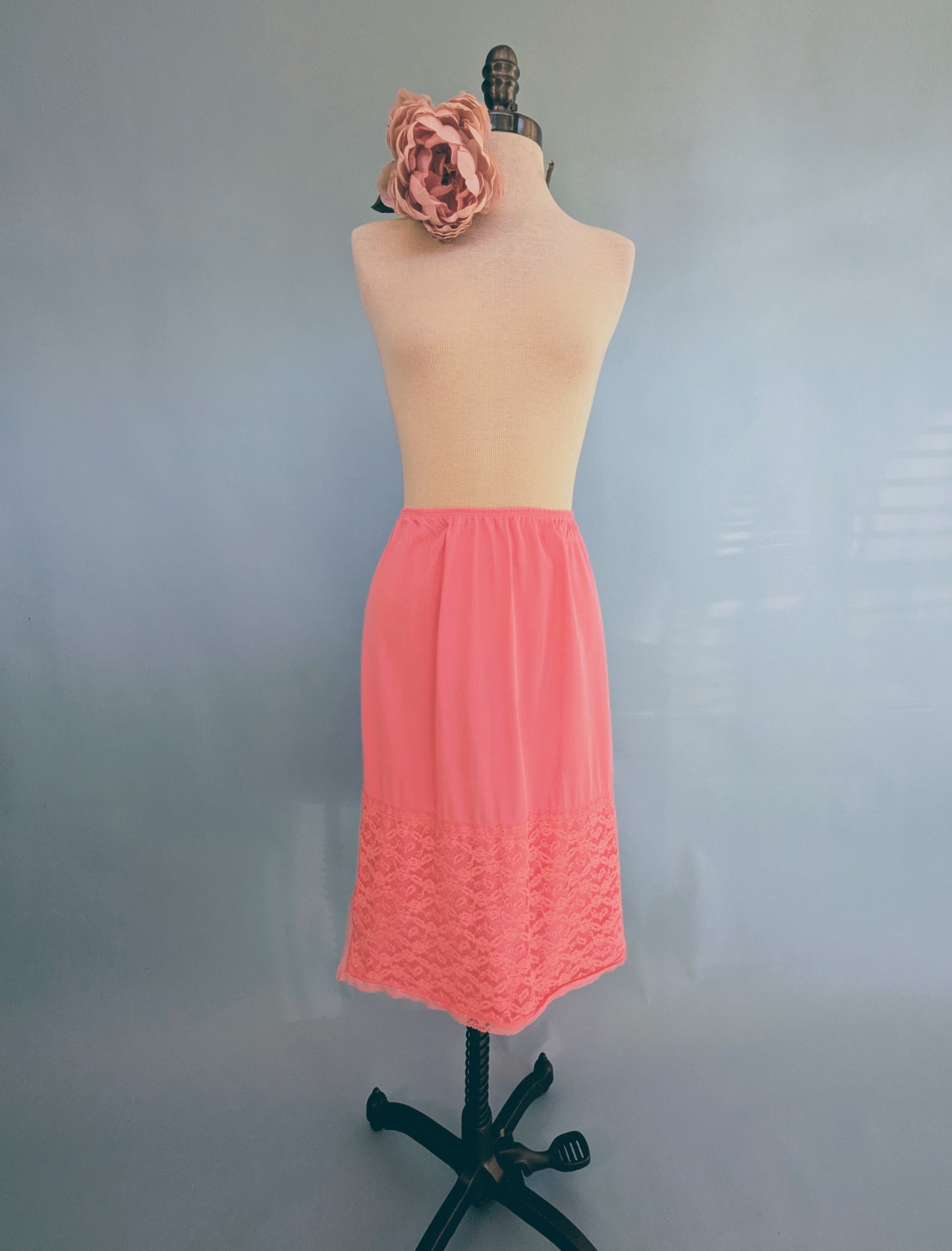 Vintage 1960s "Blue Swan" Pink Half Slip