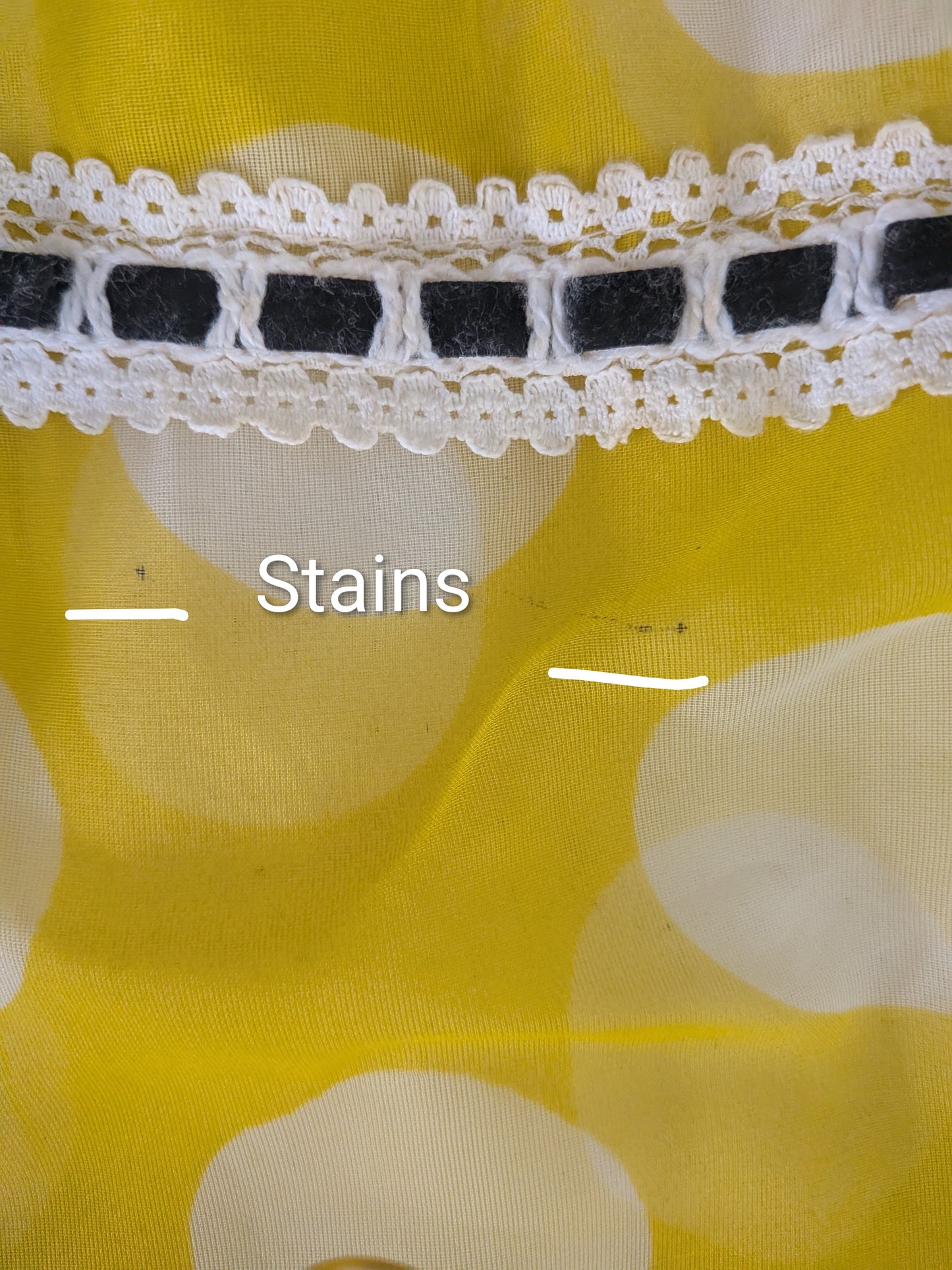 Vintage Mid-Century Yellow Polka Dot Apron
