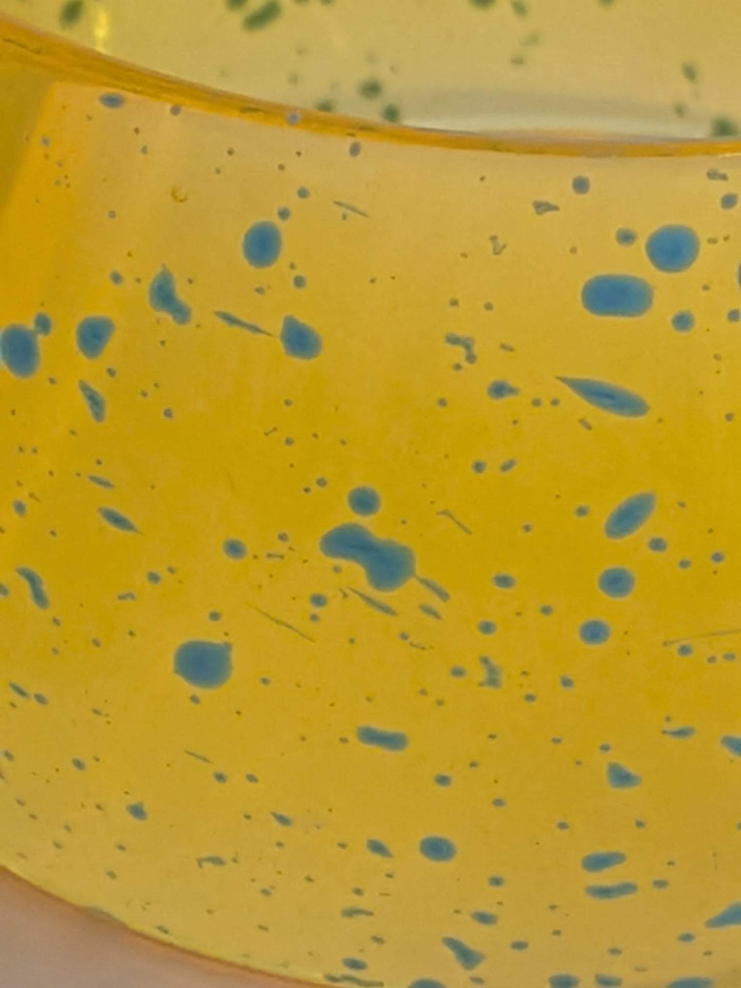Translucent Amber Blue Speckled Bangle