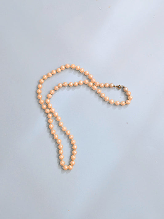 Vintage 1950s-1960s Champagne Gold Faux Pearl Necklace