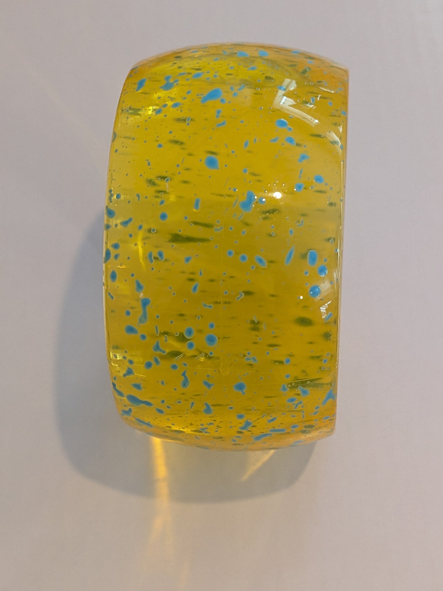 Translucent Amber Blue Speckled Bangle