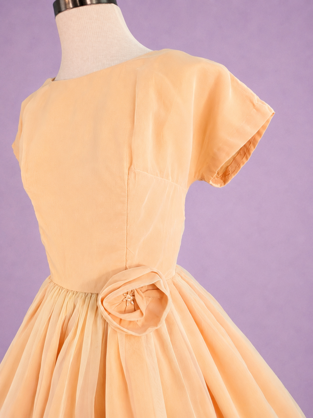 Vintage Mid-Century Peach Occasion Dress – Von Mode Vintage