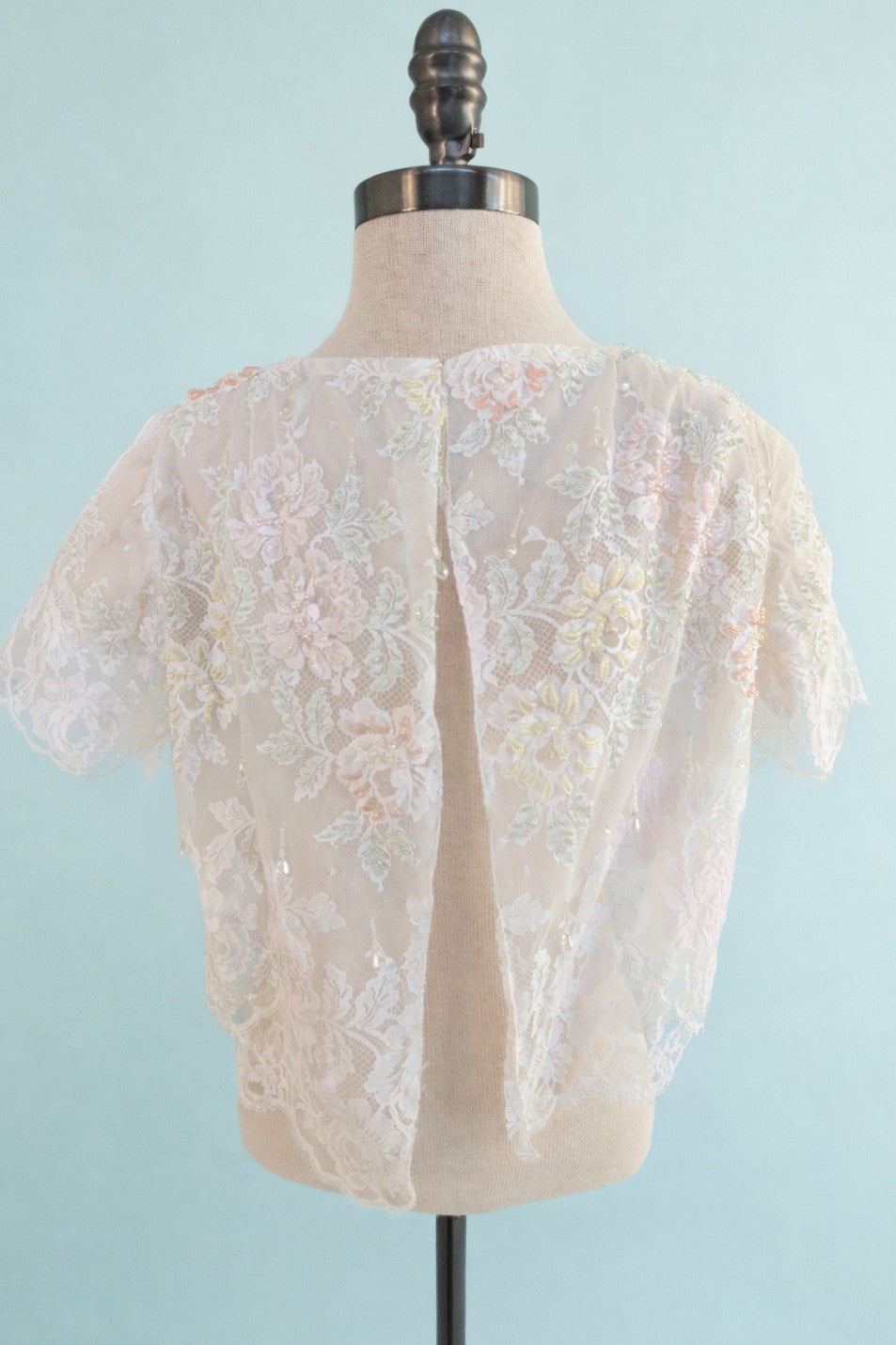 Vintage Beaded Lace Bolero Jacket