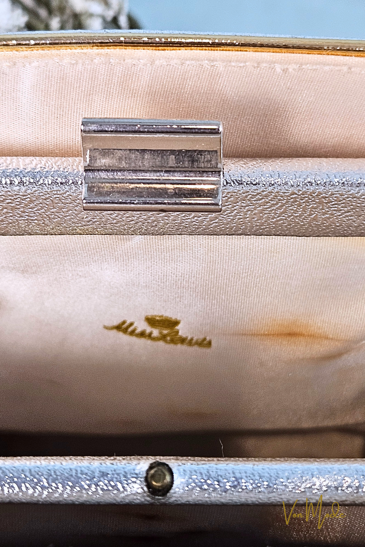 Vintage Silver Lamé  Miss Lewis Handbag