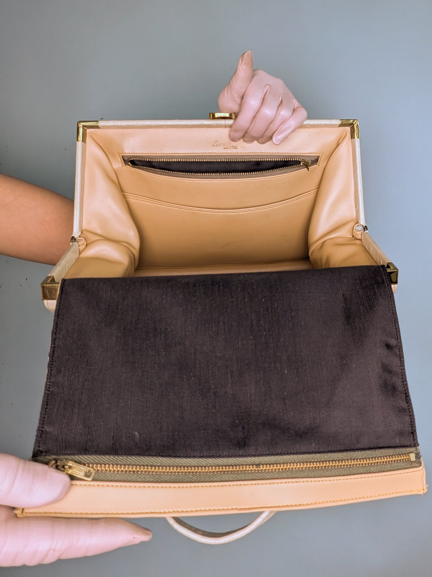 Vintage Mid-Century Lesco Lona Ostrich Handbag