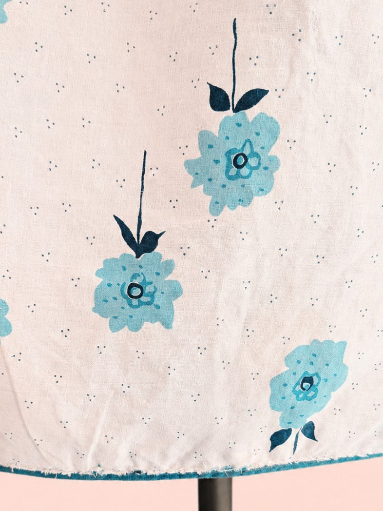 Vintage Mid-Century Teal Floral Apron