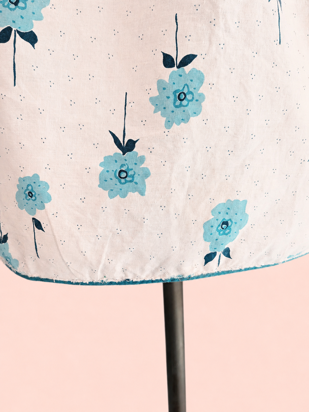 Vintage Mid-Century Teal Floral Apron