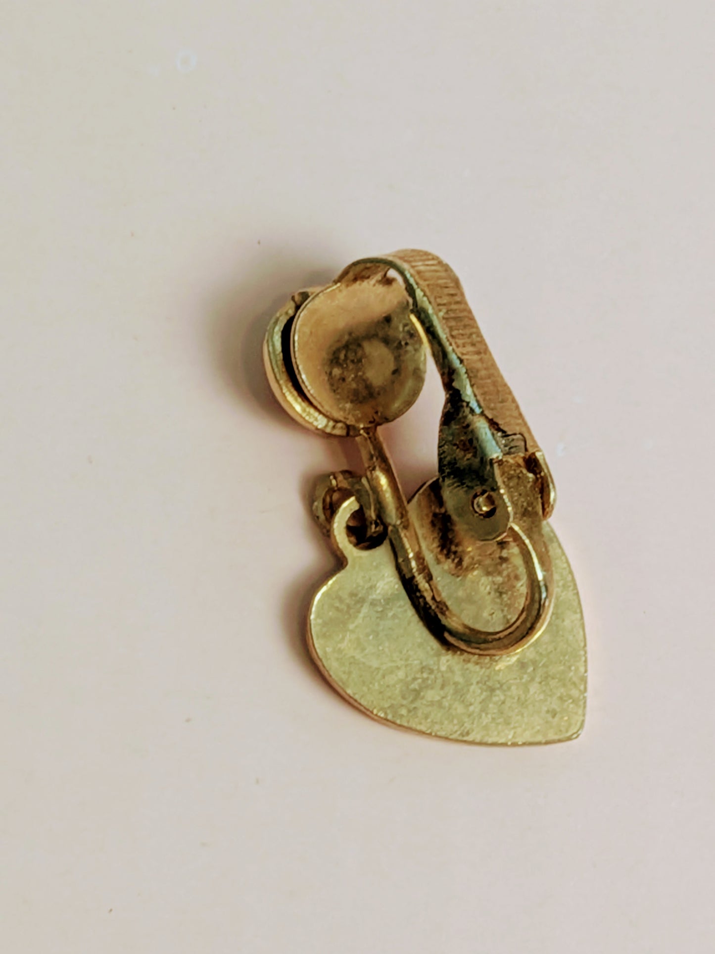 Vintage Mid-Century Golden Heart Starburst Earrings