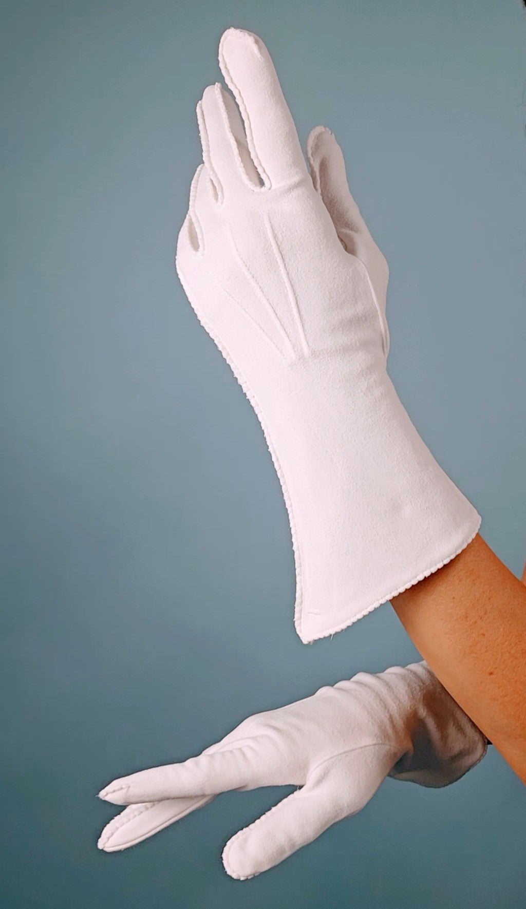 Vintage Mid-Century Van Raalte White Gloves