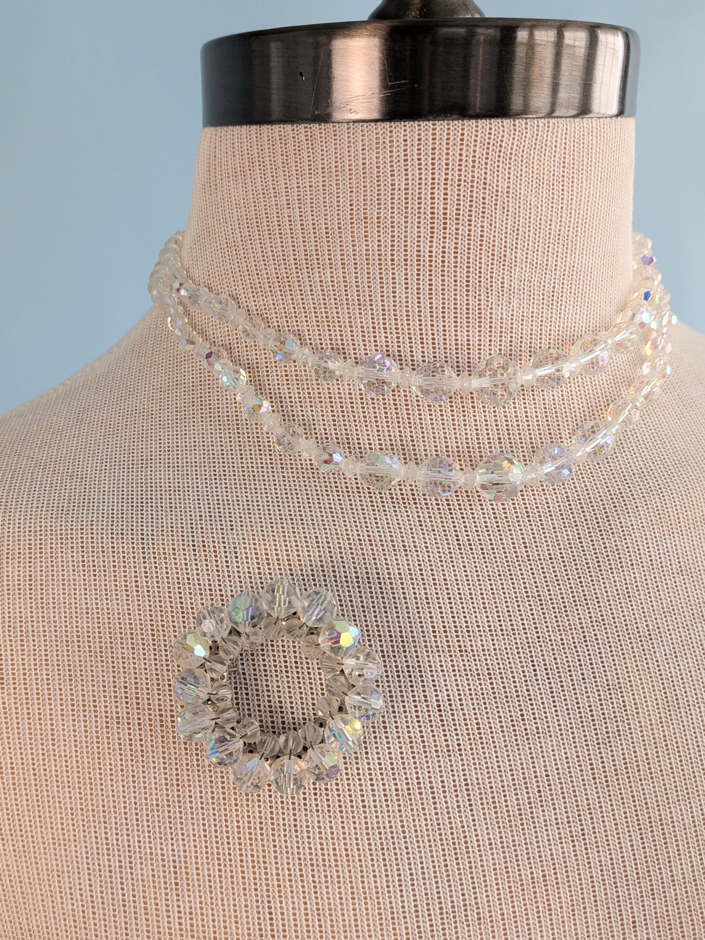 Vintage 1950's Aurora Crystal Jewelry Set