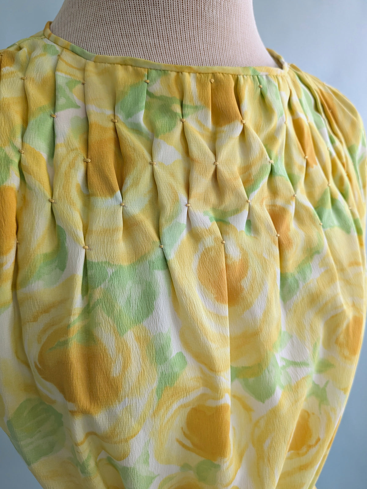 Vintage 1960s Citrus Colored Floral Shift Dress