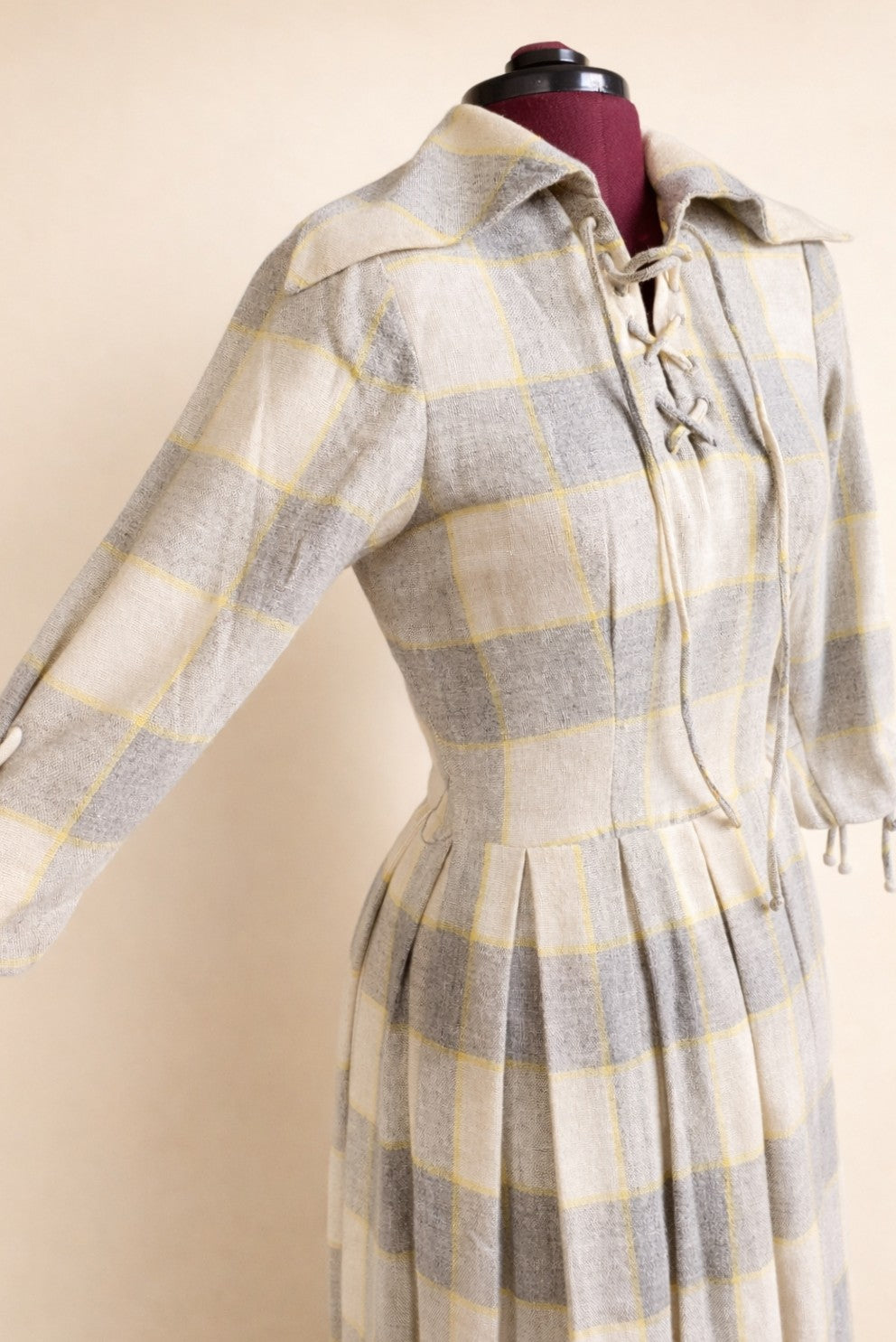 Vintage 1940's - 1950's Carol King Fashions Wool Plaid Dress