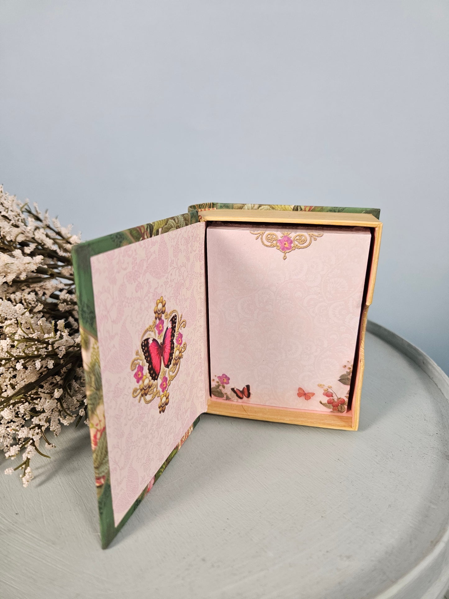 Vintage Style Mini Book Hidden Notes - Green