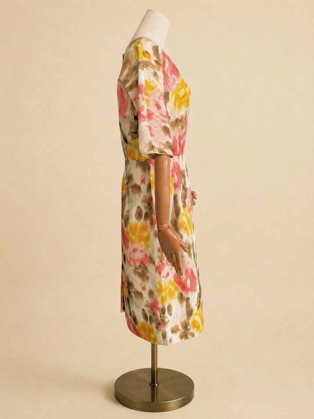 Vintage Mid-Century Floral Dress & Accessories Set