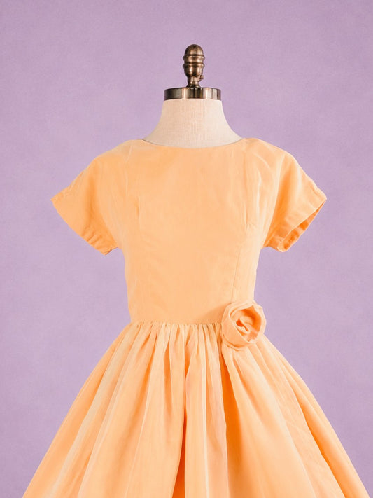 Vintage Mid-Century Peach Occasion Dress