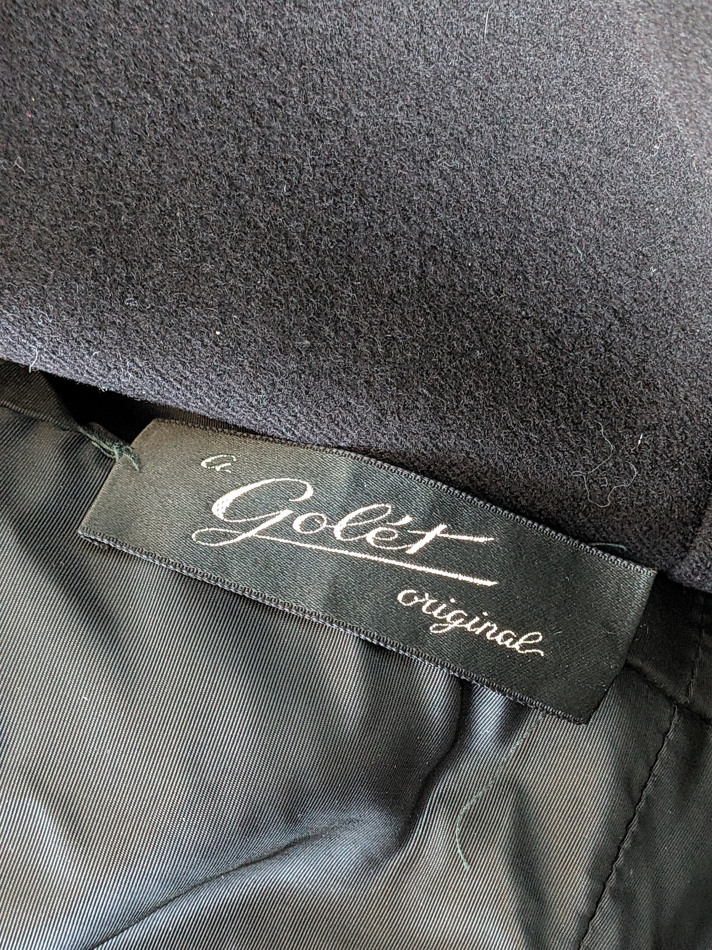 Vintage 1960s Golet Original Black Wool Structured Coat