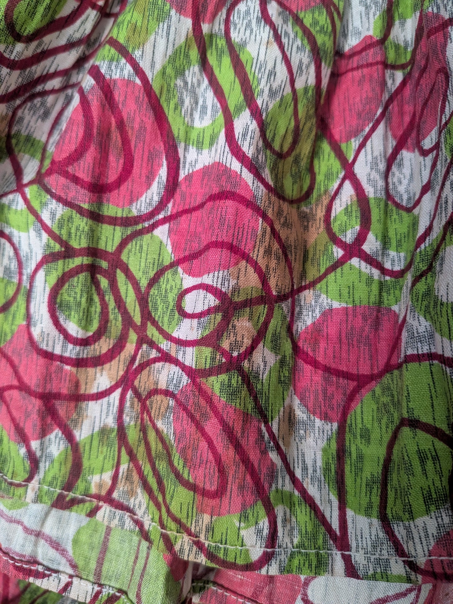 Vintage 1940s-1950s Abstract Print Ruffle Skirt