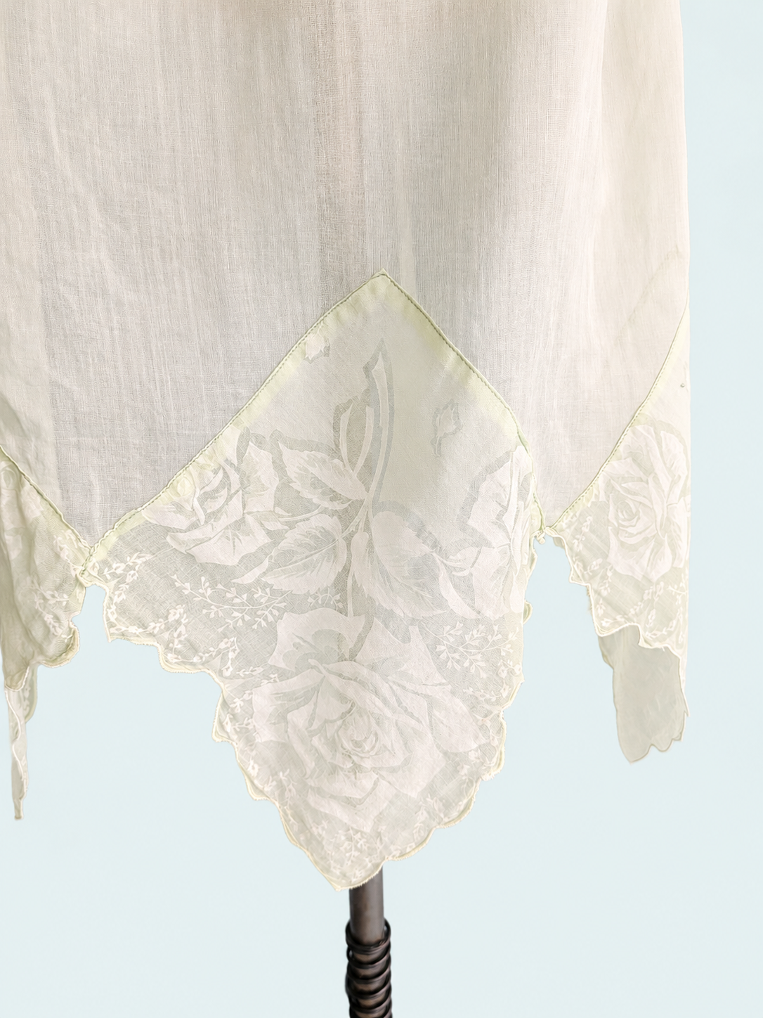 Vintage 1940s Sheer Green Apron