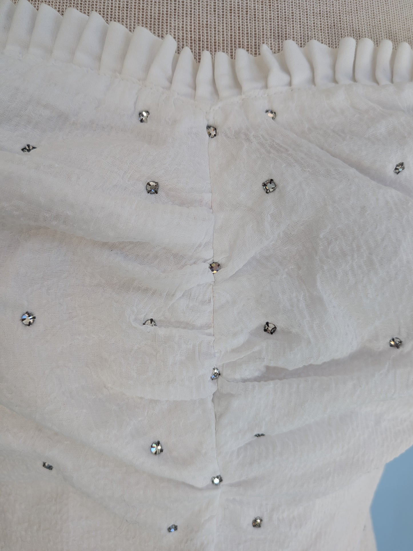 Vintage 1940s White Cotton Maxi Dress