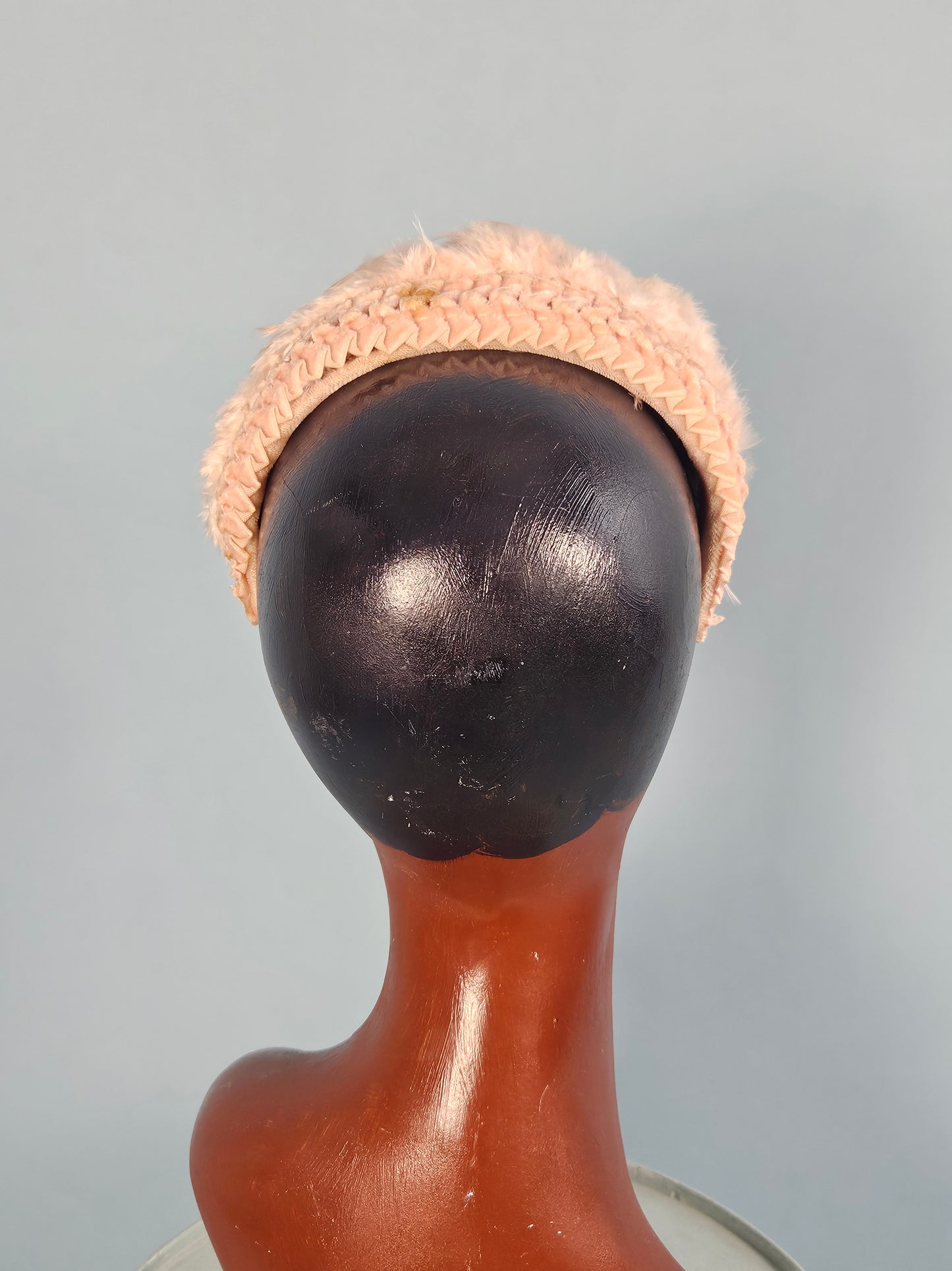 Vintage 1950s Pink Feather Fringe Headband