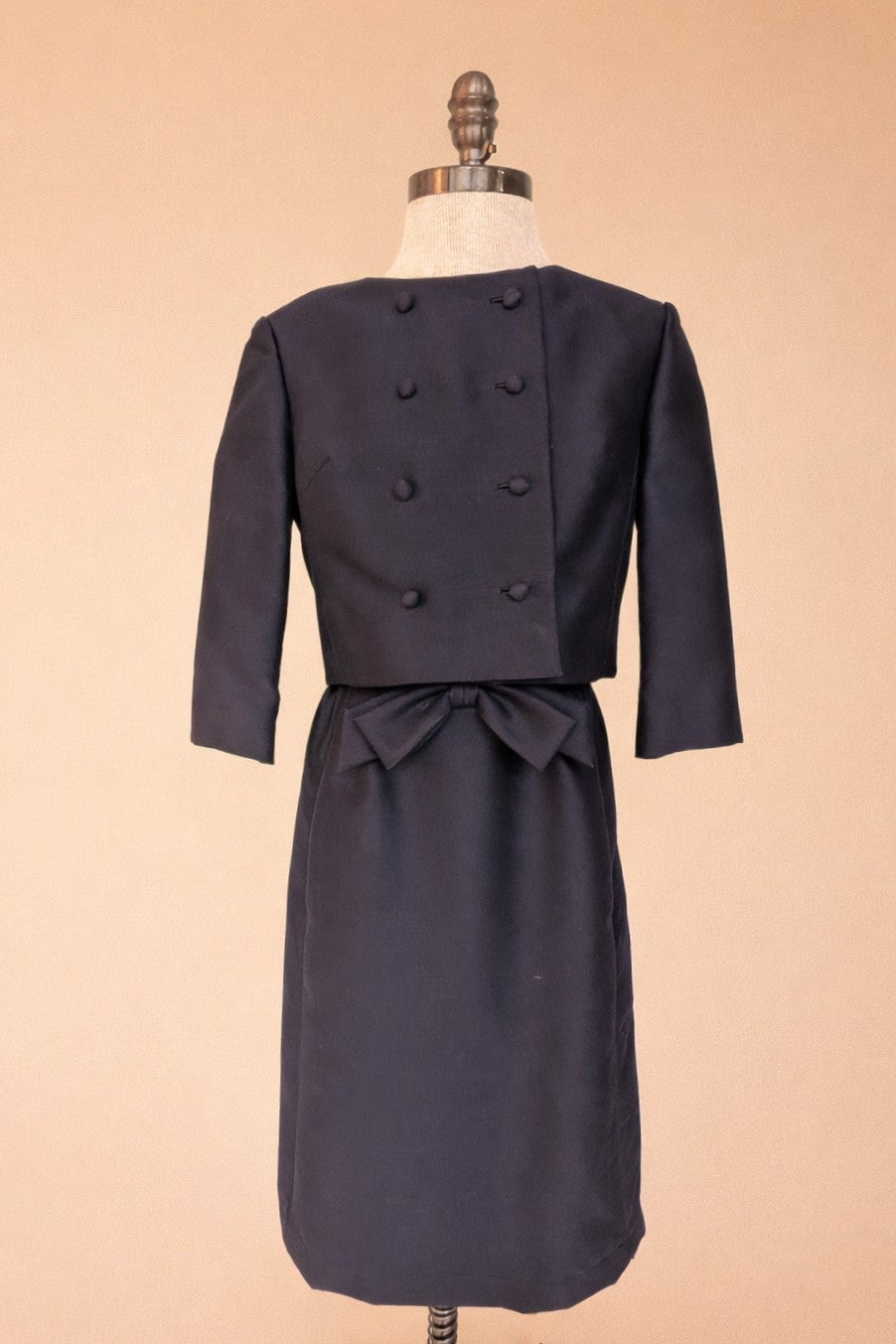 Vintage 1960's Navy Sheath Dress & Bolero Set
