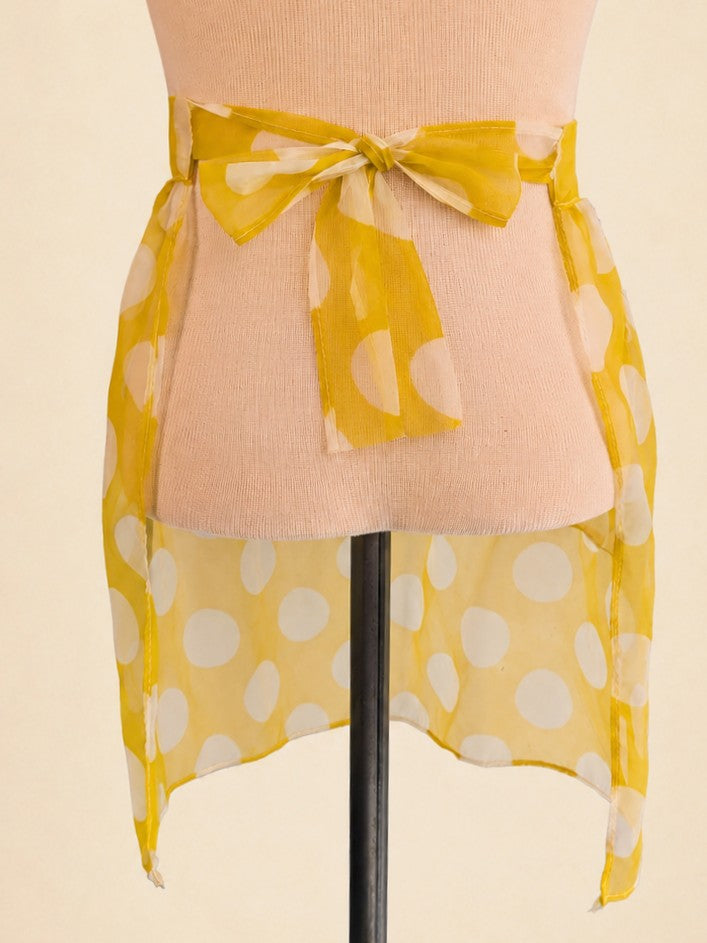Vintage Mid-Century Yellow Polka Dot Apron