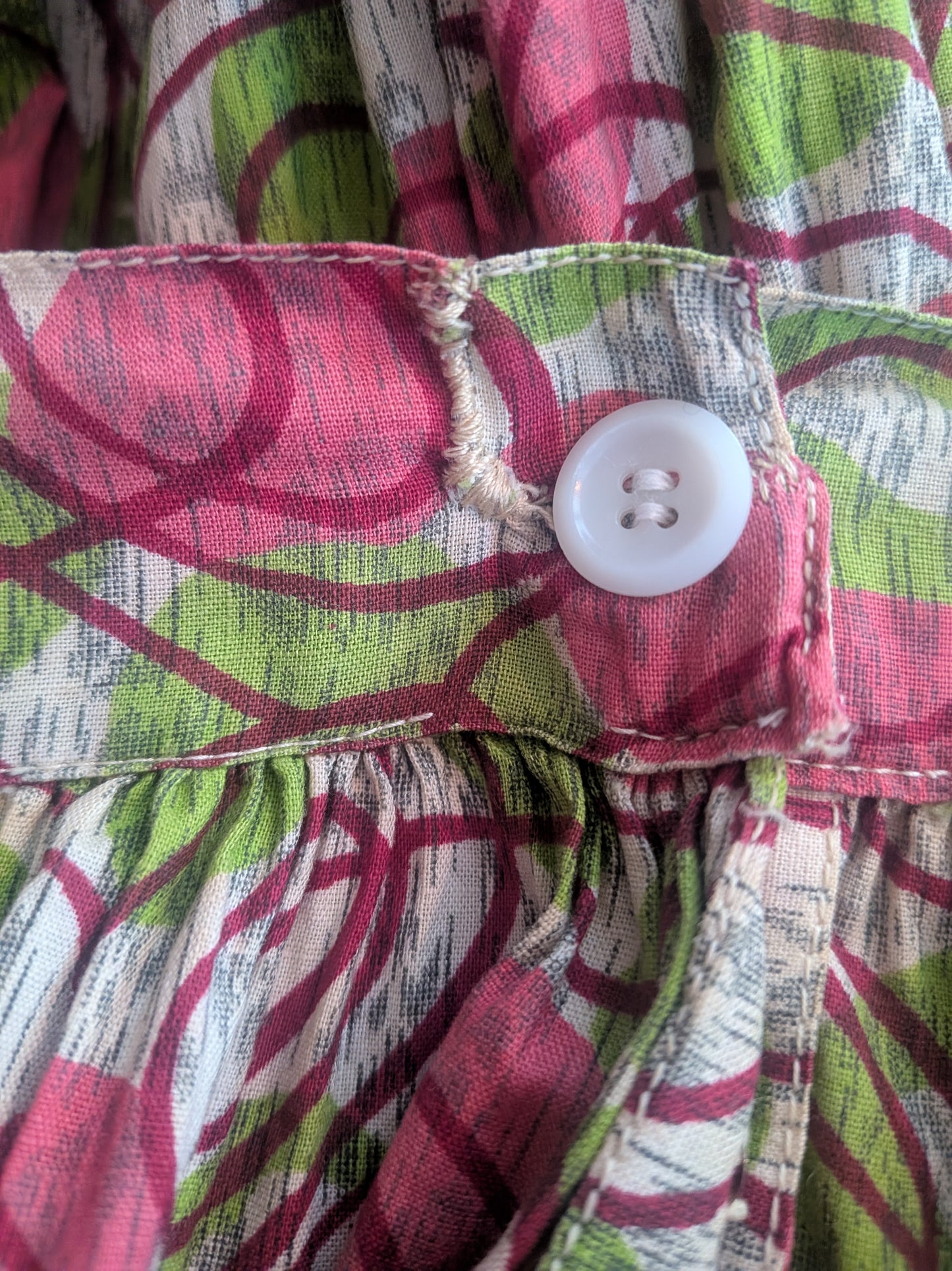 Vintage 1940s-1950s Abstract Print Ruffle Skirt