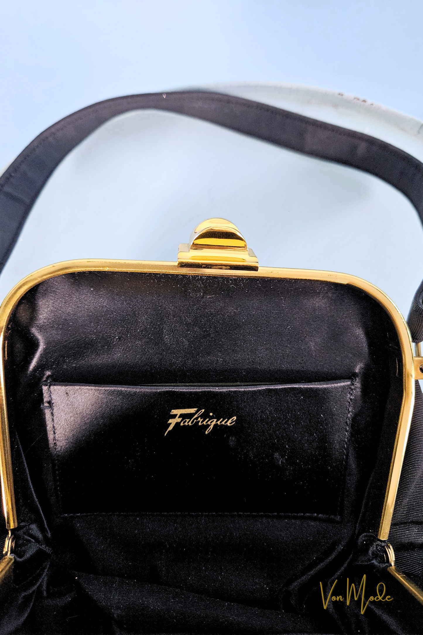 Vintage 1950's Black "Fabrique" Handbag