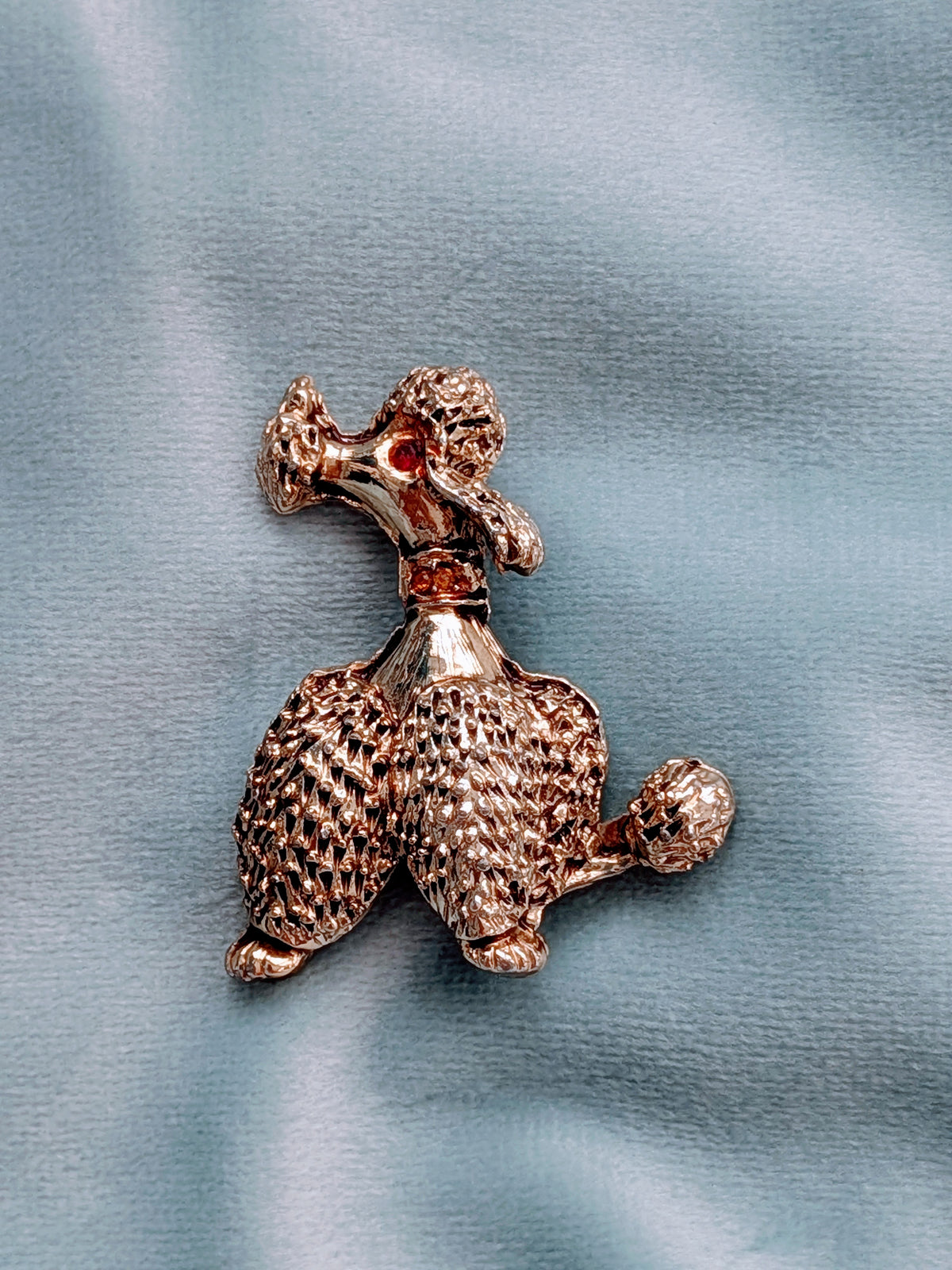 Vintage Mid-Century Golden Poodle Brooch