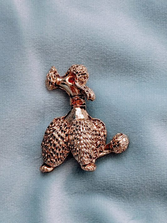 Vintage Mid-Century Golden Poodle Brooch