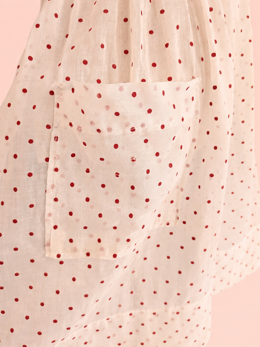 Vintage Mid-Century Red Polka Dot Apron