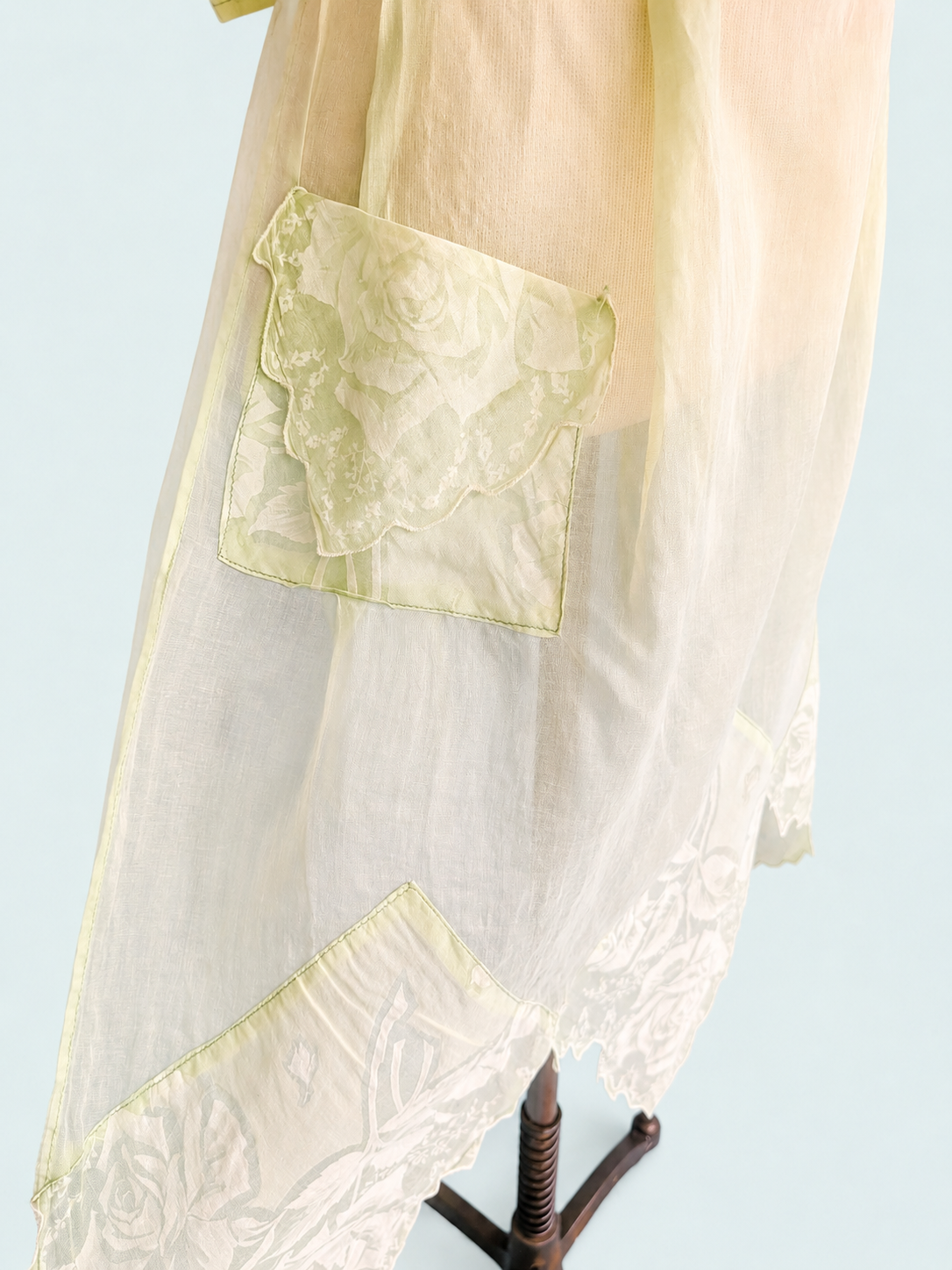 Vintage 1940s Sheer Green Apron