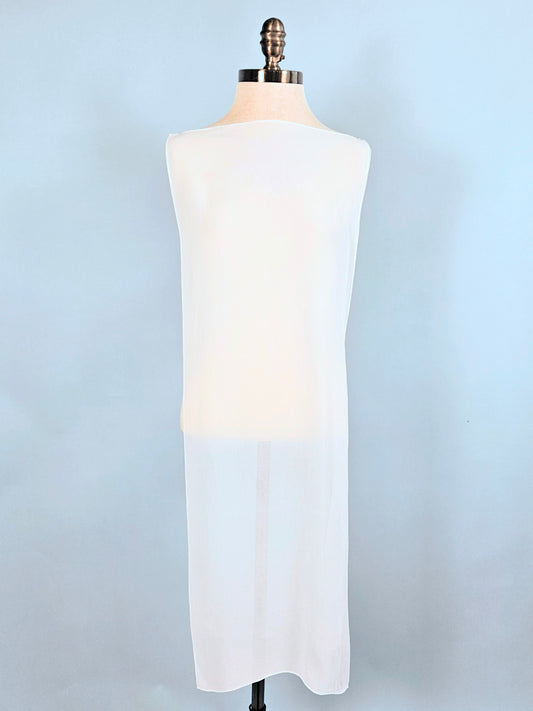 Vintage White Semi Sheer Scarf