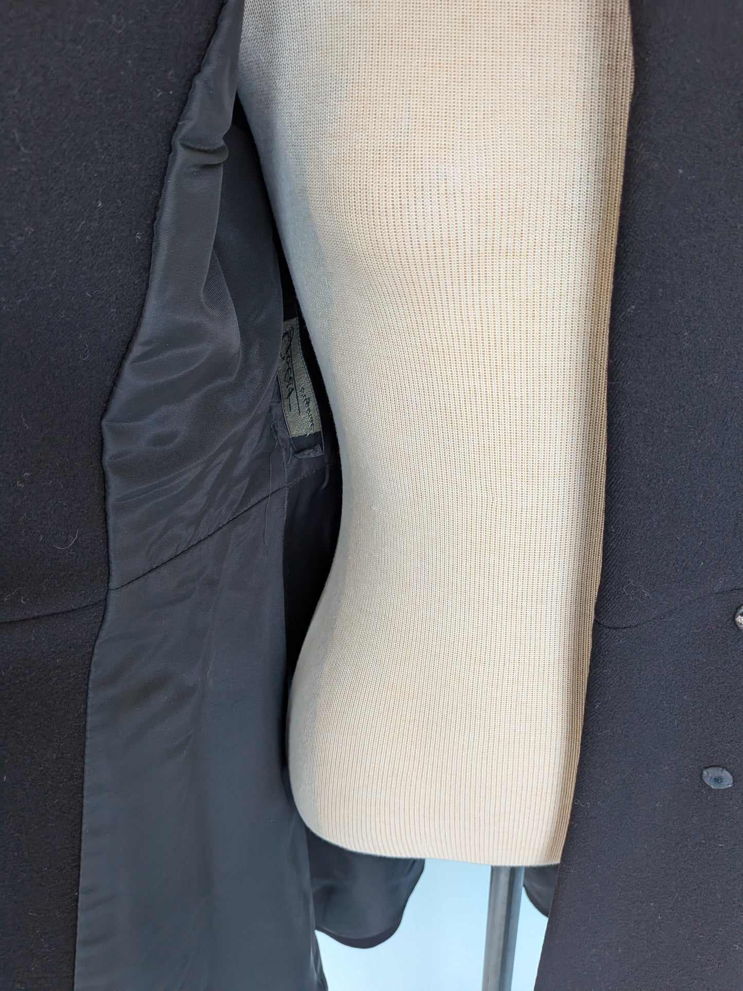 Vintage 1960s Golet Original Black Wool Structured Coat