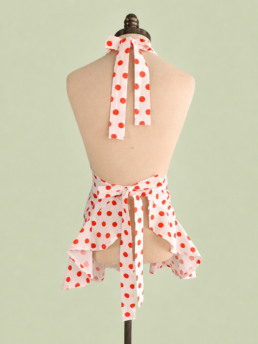 Vintage Style Orange Dot Full Apron