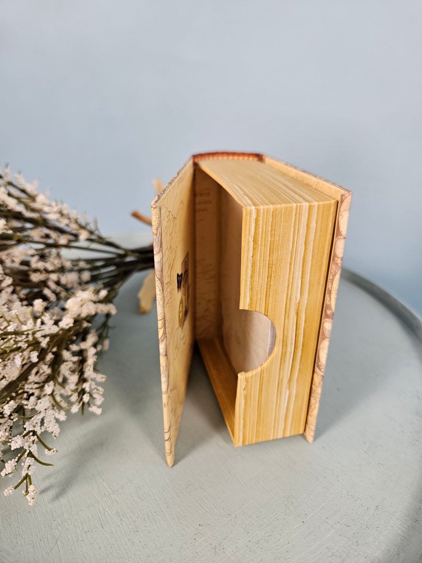 Vintage Style Mini Book Hidden Notes - Tan
