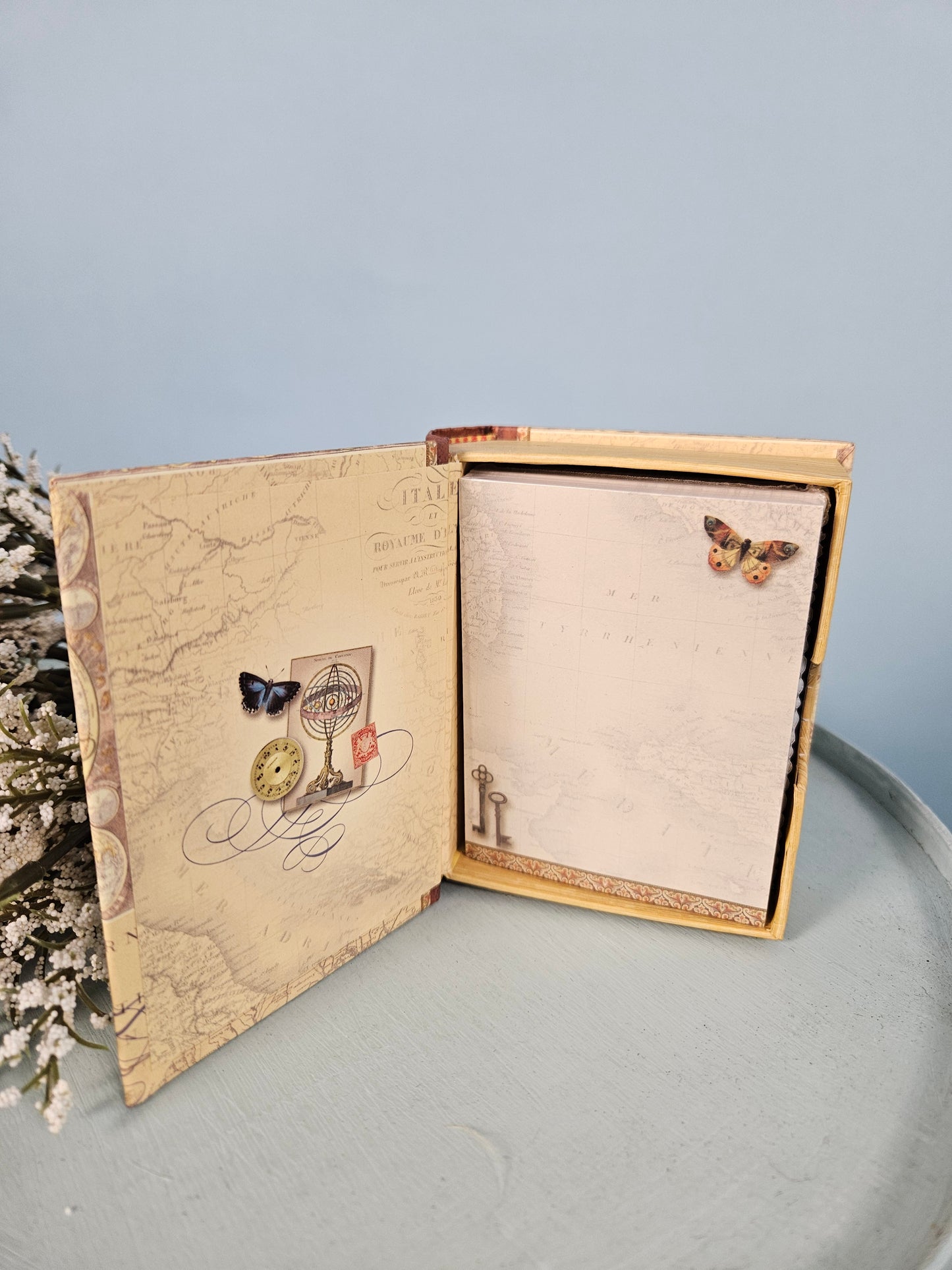 Vintage Style Mini Book Hidden Notes - Tan