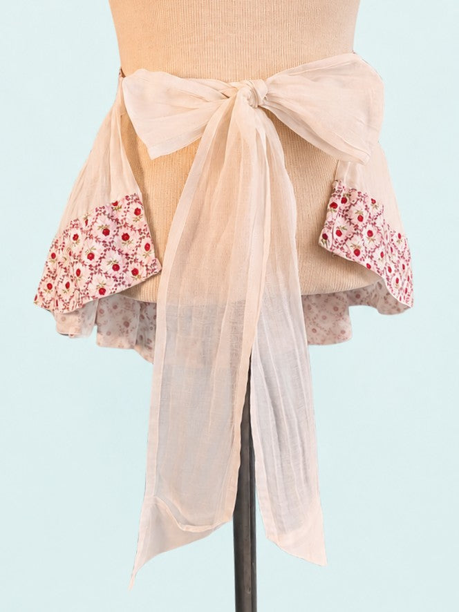 Vintage 1940s Floral Lattice Cotton Apron